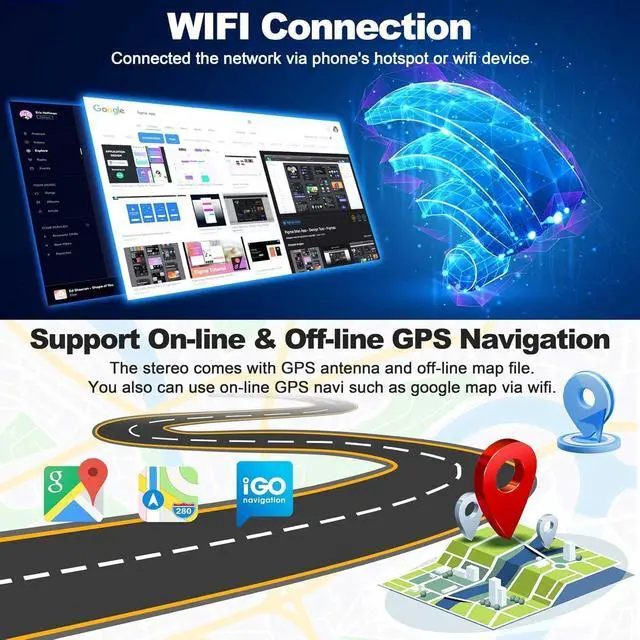 Alt view image 4 of 4 - (4GB+64GB) Android Car Radio Stereo for Jeep JK Wrangler 2011 2012 2013 2014 10.2 Inch Touchscreen Support Wireless Carplay/Android Auto/WiFi/GPS/Bluetooth5.2/Back-up Camera/FM/SWC