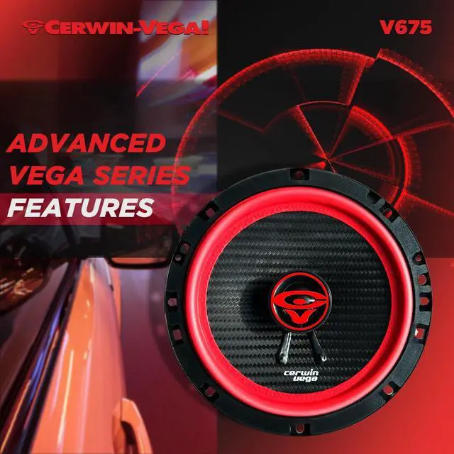 Alt view image 6 of 6 - V675 6.75" VEGA 2-Way 360 Watts 4 Ohm Coaxial Speakers(Pair)