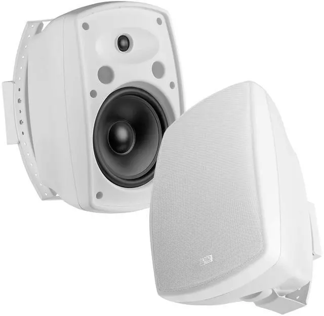 Main image of AP850-70V 8" Outdoor Patio Speaker Pair - 8ohm/70V Tap, Full Motion Bracket, IP54 Rated, White