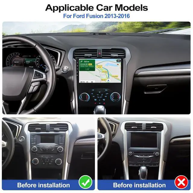 Alt view image 2 of 4 - 4G+128G Car Radio Stereo for Ford Fusion 2013 2014 2015 2016 Android 15 CarPlay Android Auto 9" InCell 1280 * 720 Touch Screen Head Unit with Bluetooth GPS WiFi FM RDS Backup Camera