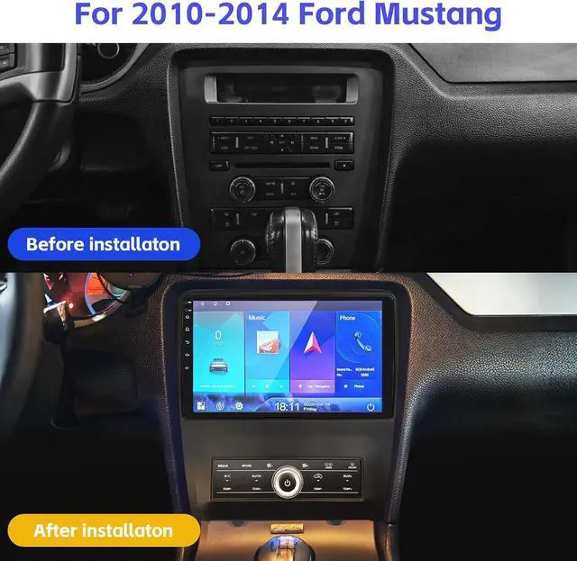 Alt view image 2 of 4 - 4+64G Car Radio for Ford Mustang 10 inch Touch Screen 2010 2011 2012 2013 2014 Stereo,Wireless Carplay/WiFi/Bluetooth/EQ Audio/Andriod Auto/AM/FM/AHD Camera