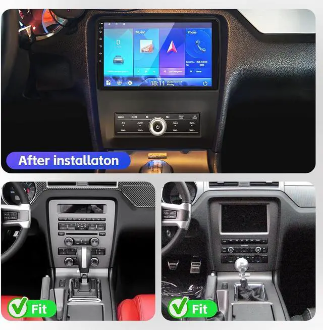 Alt view image 3 of 4 - 4+64G Car Radio for Ford Mustang 10 inch Touch Screen 2010 2011 2012 2013 2014 Stereo,Wireless Carplay/WiFi/Bluetooth/EQ Audio/Andriod Auto/AM/FM/AHD Camera