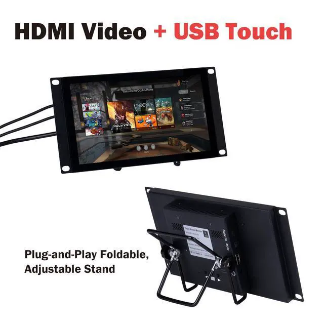 Alt view image 2 of 4 - 9 inch 1280x720 LCD Touch Screen 3U Rack Mount Monitor for DeskPi RackMate T0/T1/T2/T0 Plus/T1 Plus/TL1 Server Cabinet and 10 inch Mini Server Rack