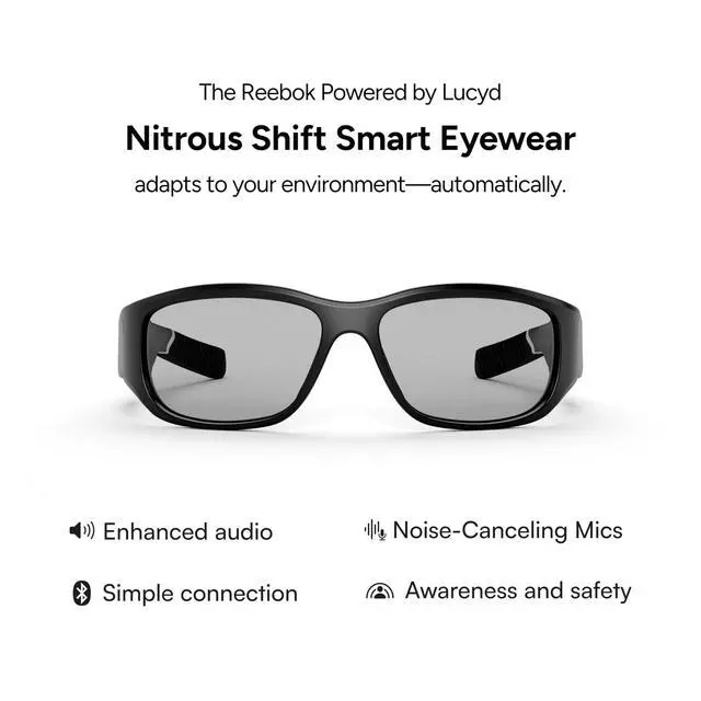 Alt view image 2 of 6 - Nitrous Shift Smart Eyewear Powered by Lucyd - Photochromic Adaptive Lens - HiFi Bluetooth Sport Glasses
