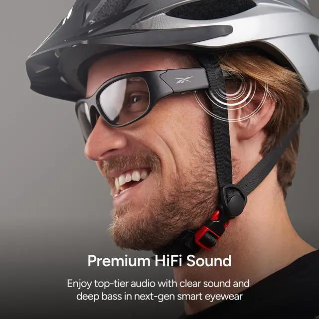 Alt view image 3 of 6 - Nitrous Shift Smart Eyewear Powered by Lucyd - Photochromic Adaptive Lens - HiFi Bluetooth Sport Glasses