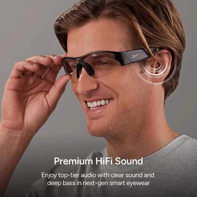 Alt view image 4 of 6 - Octane Shift Smart Eyewear Powered by Lucyd - Photochromic Adaptive Lens - HiFi Bluetooth Sport Glasses
