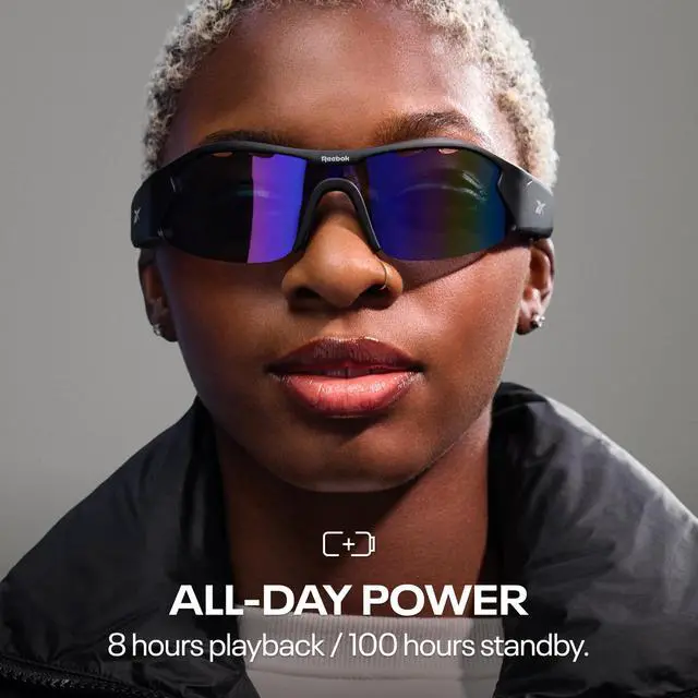 Alt view image 3 of 4 - Octane Smart Audio Sunglasses Powered by Lucyd | Violet Mirror Polarized Lens | HiFi Bluetooth Sport Glasses