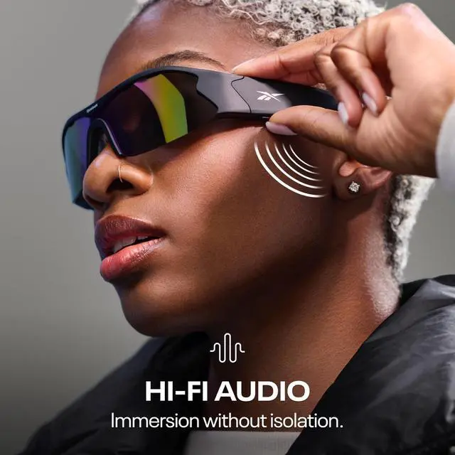 Alt view image 4 of 4 - Octane Smart Audio Sunglasses Powered by Lucyd | Violet Mirror Polarized Lens | HiFi Bluetooth Sport Glasses