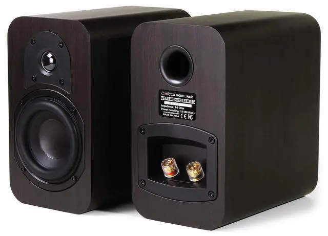 Alt view image 2 of 6 - RB42 Reference Bookshelf Speaker with 4-Inch Woofer and Silk Tweeter (Dark Walnut, Pair)