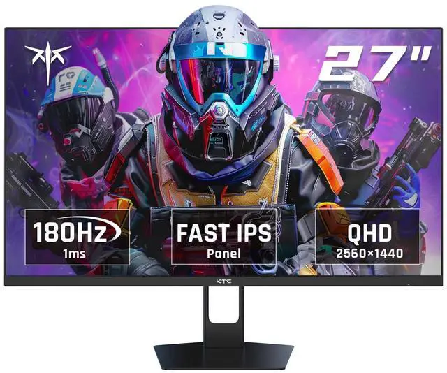 Main image of 27 Inch QHD Gaming Monitor, 180Hz 1ms GTG Fast IPS 2K Computer Gamer Monitor, 1440P HDR Frameless Monitor with Adaptive Sync, Tilt Adjustment, VESA Compatible, Eye Care, DisplayPort HDMI, H27T22S
