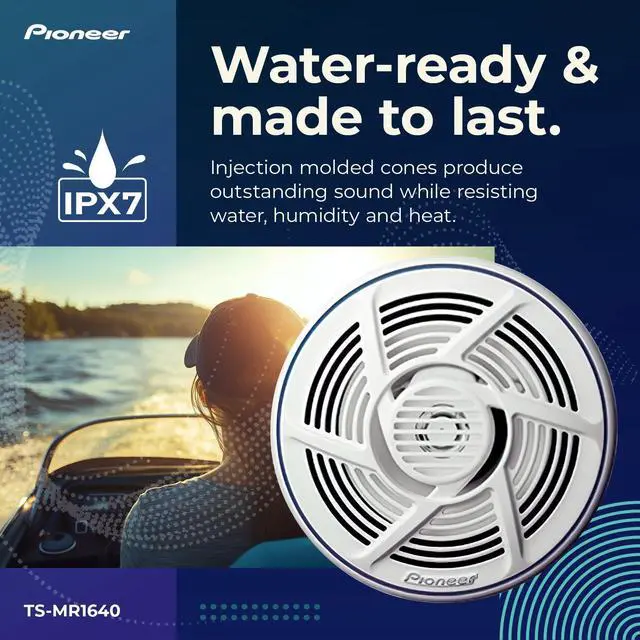 Alt view image 3 of 4 - TS-MR1640 6.5 Speakers (Pair) 160W Max, Water-Resistant + UV-Protected, Built for Boats, UTV, ATV, SXS, Outdoor, Marine, All Purpose Speakers