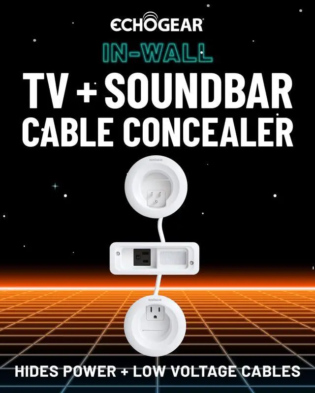 Alt view image 2 of 4 - in Wall Cable Management Kit for TV & Soundbar - Cord Concealer & Power Kit - Powers Devices & Hides All Cables - Comes with Circle Saw Drilling Attachment & Drywall Hand Saw