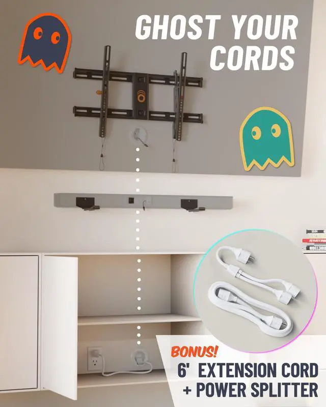 Alt view image 4 of 4 - in Wall Cable Management Kit for TV & Soundbar - Cord Concealer & Power Kit - Powers Devices & Hides All Cables - Comes with Circle Saw Drilling Attachment & Drywall Hand Saw