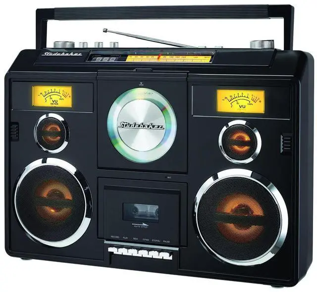 Main image of Sound Station Portable Stereo Boombox with Bluetooth/CD/AM-FM Radio/Cassette Recorder (Black)