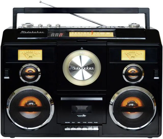 Alt view image 2 of 4 - Sound Station Portable Stereo Boombox with Bluetooth/CD/AM-FM Radio/Cassette Recorder (Black)