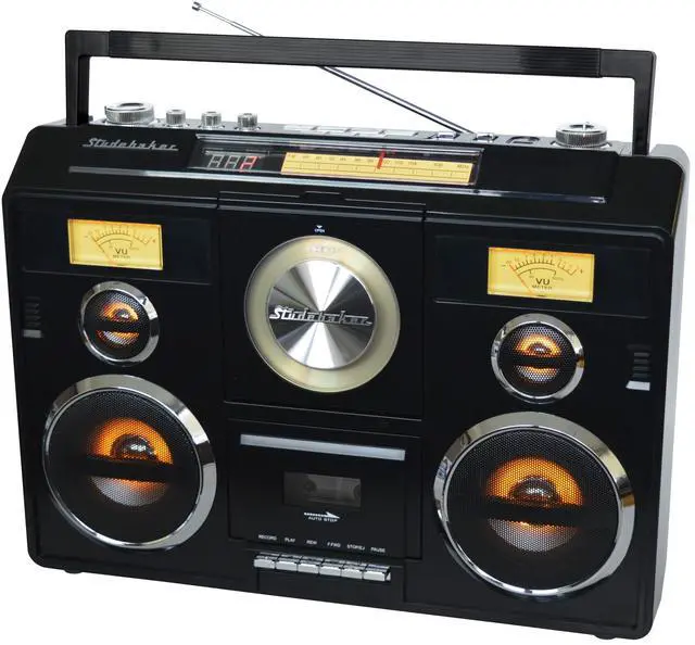 Alt view image 3 of 4 - Sound Station Portable Stereo Boombox with Bluetooth/CD/AM-FM Radio/Cassette Recorder (Black)