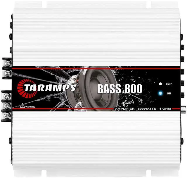 Main image of Bass 800 1 Ohm Monoblock Amplifier 800 Watts Rms 1 Channel, 14.4VDC Out Power Full Range, Great for Sub/Bass - RCA/High Level Input, Car Audio