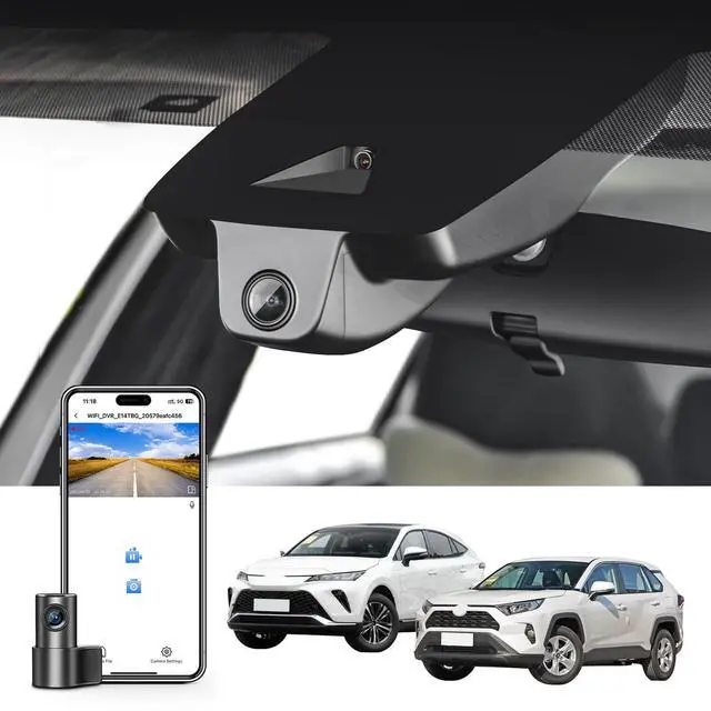 Main image of Front 4K & Rear 1080p Dash Cam custom fit for Toyota RAV4 & RAV4 Hybrid 2019 2020 2021 & RAV4 Prime 2021-2024 & Venza 2021- 2024 (Model A),LE Limited Premium XLE TRD,UHD 2160P Video,GPS, 128GB Card