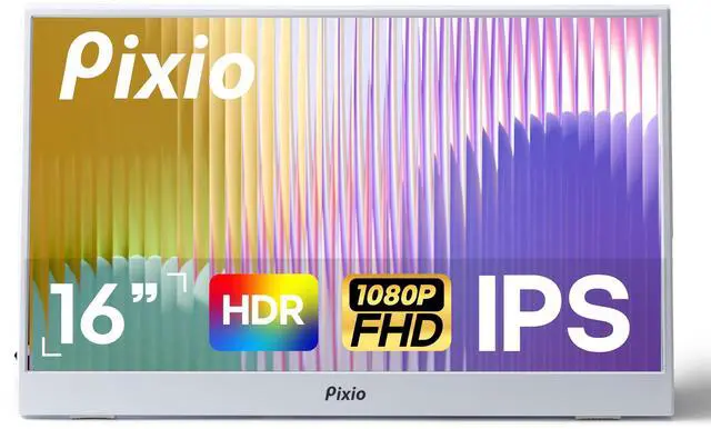 Main image of PX160 Wave White Portable Monitor 15.6 inch 60Hz FHD 1080p IPS Panel HDR Screen Cover Stand USB-C HDMI Laptop Screen Extender Portable Monitor for Laptop, PC, Console, Phone