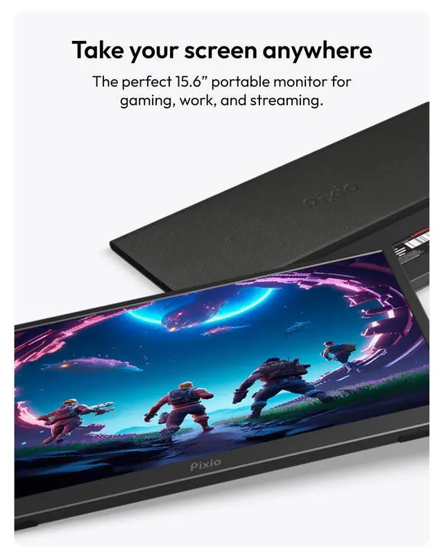 Alt view image 2 of 4 - PX160 Wave Portable Monitor 15.6 inch 60Hz FHD 1080p IPS Panel HDR Screen Cover Stand USB-C HDMI Laptop Screen Extender Portable Monitor for Laptop, PC, Console, Phone