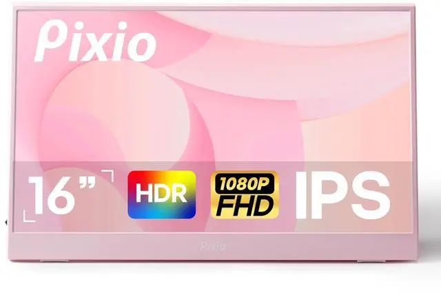 Main image of PX160 Wave Pink Portable Monitor 15.6 inch 60Hz FHD 1080p IPS Panel HDR Screen Cover Stand USB-C HDMI Laptop Screen Extender Portable Monitor for Laptop, PC, Console, Phone