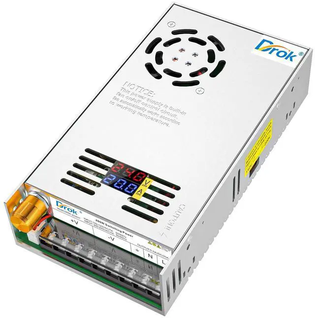 Main image of 24V Power Supply, AC 110V/220V to DC 0-24V 20A 480W Buck Converter Dual Display, Variable Adjustable Adapter Regulated 5V 12V 24V Volt Switching Voltage Transformer 20A Amp Charger for Lab