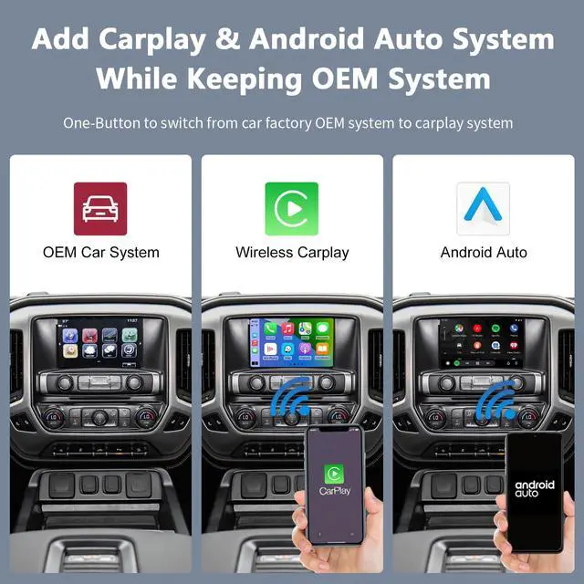 Alt view image 3 of 4 - Wireless CarPlay Android Auto Retrofit Kit for GM HMI 2.0 Cadillac Buick Chevrolet GMC 20142020 | CarPlay Interface Decoder Box, Support MirrorLink, Reverse Camera, Navigation