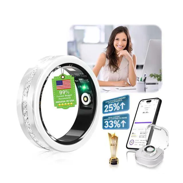 Main image of 10 Gen Diamond Smart Ring and Wireless Charging CaseIndustry Ranking No.1 0 Measurement Error 2026 Smart Ring for Women & Men for Sleep Tracking Wearable Device,Fitness RingSlive 10#