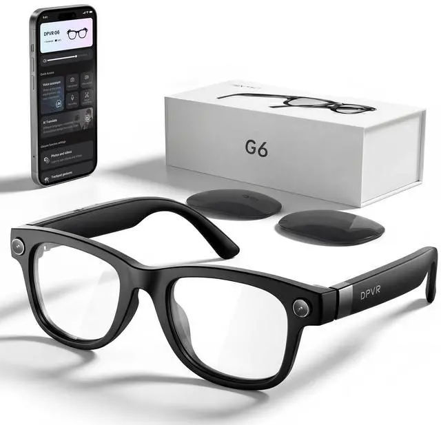 Main image of AI Smart Glasses with Camera and Bluetooth 8MP HD Sunglasses with Camera, Video Recording Glasses, Real-Time Translation, Voice Assistant, Open-Ear Audio for Travel, Work, Music, and Daily Use