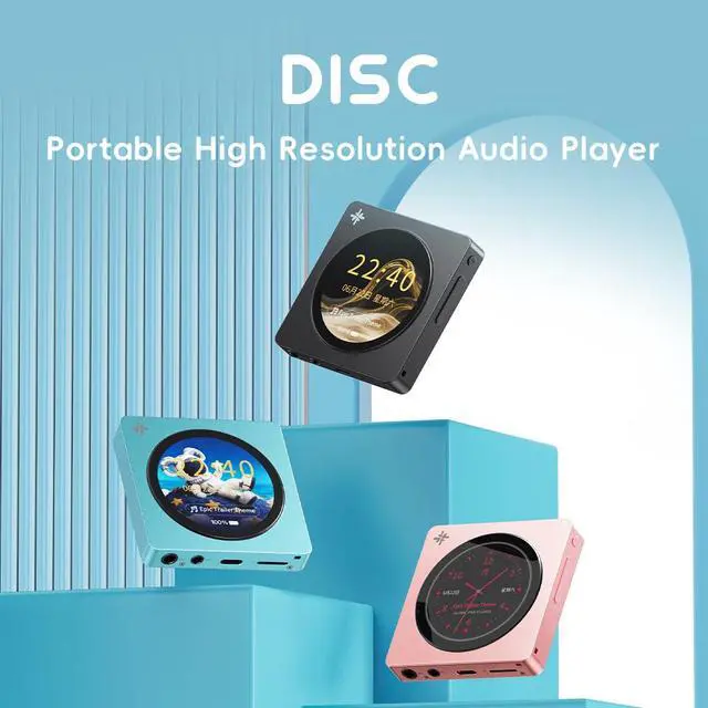 Alt view image 2 of 4 - DISC Portable HiFi Music Player, Dual DAC Digital Audio Player with 3.5mm & 4.4mm Outputs, Bluetooth 5.4 LDAC,Touchscreen (Blue)