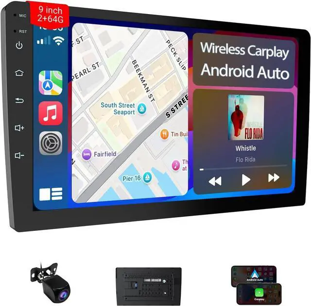 Main image of 9" Double Din Car Stereo - 2+64GB Wireless Apple CarPlay & Android Auto, HD Touchscreen Car Radio with Backup Camera,Car Accessories, GPS Navigation