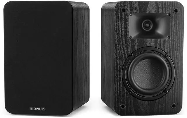 Main image of Passive Bookshelf Speakers for Record Player, Stereo Speakers with 4 Inch Woofer and Silk Dome Horn Tweeter for Turntable, Surround Sound System,PC and TV, Wall Mountable