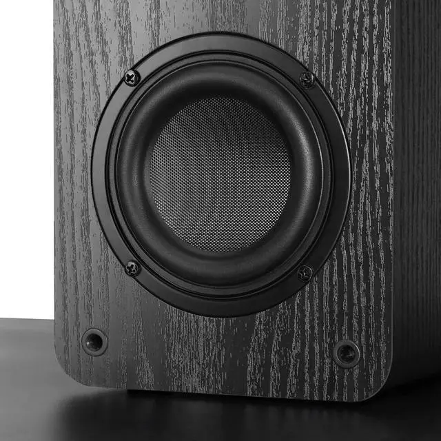 Alt view image 3 of 4 - Passive Bookshelf Speakers for Record Player, Stereo Speakers with 4 Inch Woofer and Silk Dome Horn Tweeter for Turntable, Surround Sound System,PC and TV, Wall Mountable