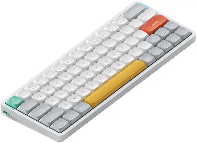 Main image of Air60 V2 Portable Wireless Keyboard 60% Low Profile Mechanical Keyboard Support QMK/VIA Compatible with Windows/mac OS/Linux Supports Bluetooth 5.1/2.4GHz/Wired (USB-C) White-Gateron Red Switch
