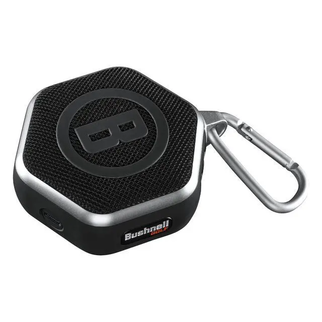 Alt view image 3 of 4 - Golf Wingman Mini GPS Speaker Ultra Portable Bluetooth Golf Speaker with Audible Distances, Magnetic Cart Mount, Waterproof, 10Hr Battery & Carabiner, Black