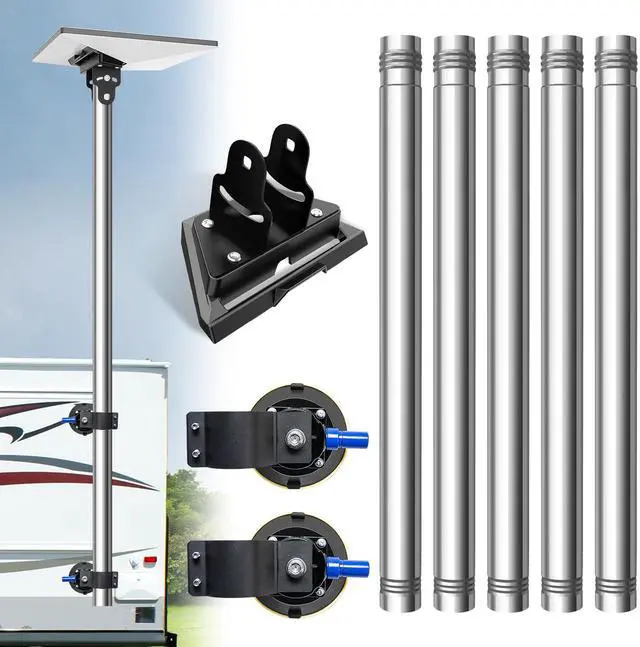 Main image of Starlink Mini Pole Mount, 8 Ft Starlink Mimi Mounting Kit with 4.5" Suction Feet, Removable Stainless Steel Pole, Suction Cup Mount/Accessories Suitable for RV, Van, Truck