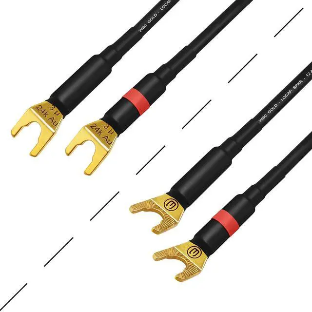 Alt view image 4 of 4 - 25 Foot WBC-GOLD-LOCAP-SPKR-12 AWG - Low-Capacitance - Low-Inductance - High Purity OFC - Audiophile HiFi Speaker Cable Pair with Eminence Gold Spade Plugs