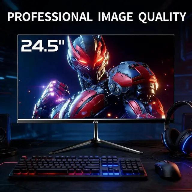Alt view image 2 of 4 - 24.5 inch 300Hz Gaming Monitor, FHD PC Monitor Built-in Speakers, 1080p Computer Screen for Home Office Business, DP, HDMI, Compatible with Wall mounting 75 * 75MM - Black