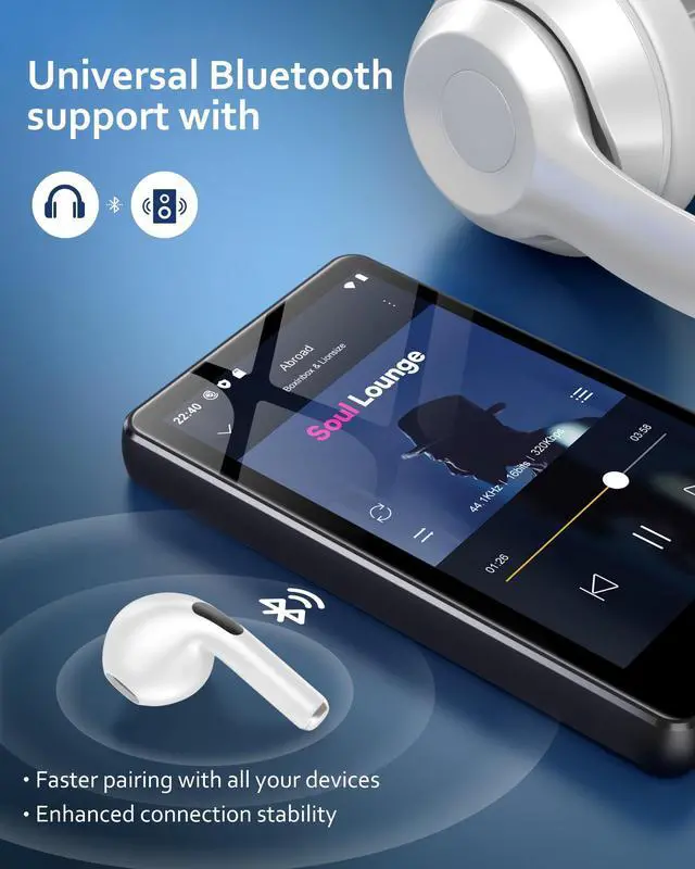 Alt view image 3 of 4 - 144GB MP3 Player with Bluetooth and WiFi, Android Spotify Music Player for Pandora, Amazon Music, Audible. 4.02" Touchscreen, Speaker, Supports Play Store,Up to 512GB (4.02144GB)