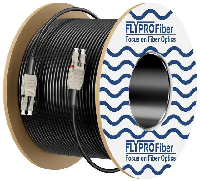 Main image of LC to LC Outdoor Armored Fiber Patch Cable, OM3 Uniboot Fiber Optic Cable Cord LSZH 10GB/40GB Multimode Duplex 50/125um, Length Options:10m-300m, OD-5mm, LSZH-100Meter(328ft)