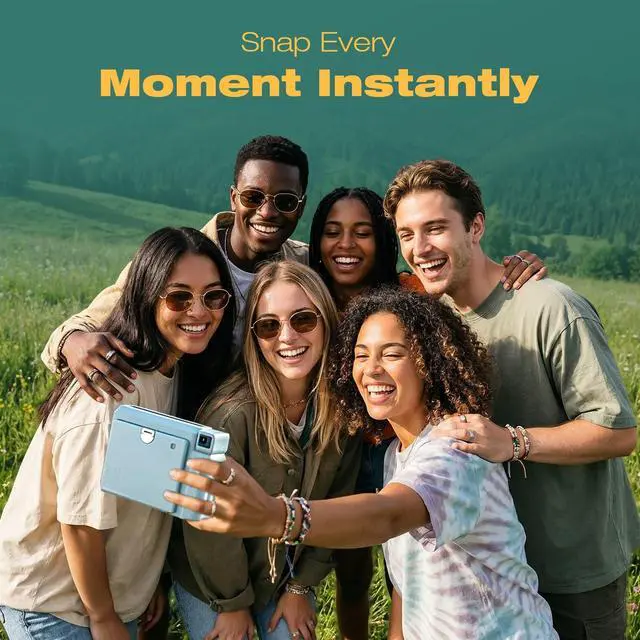Alt view image 4 of 4 - instax Wide 400 Instant Film Camera Bundle with Instax Wide Film, Sage Green Leather Case, 28-Photo Album, Close-Up Lens, Shoulder Strap, Batteries, and Camera Accessories