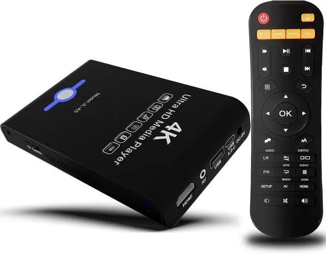 Main image of 4K Ultra HD Media Player 2-in-1 HDD Enclosure for USB Drives and MicrosD Cards- Plays Digital Signage, H.265/HEVC H.264/AVC MP4 MKV Videos Etc,Auto Play and Resume,Supports 2"/2.5"/3" SATA HDD