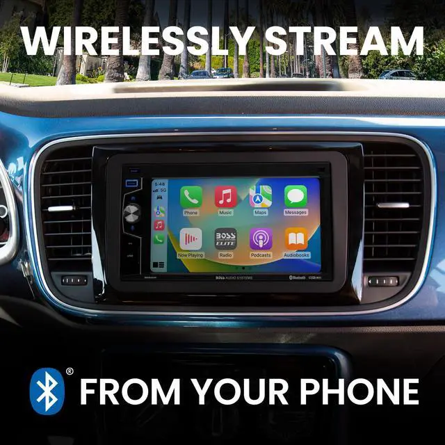 Alt view image 2 of 4 - Elite Series BE62CP Car Stereo - Apple CarPlay, Double Din, 6.2 Inch Touchscreen, Bluetooth, No CD DVD Player, AM/FM Radio Receiver