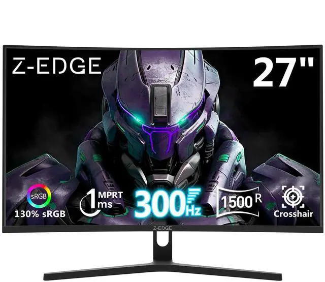 Main image of Z-Edge 27 inch Curved Gaming Monitor, FHD 1080P 300Hz 240Hz PC Monitor, Ultra-Fast MPRT 1ms Curved Monitor, 1500R, 16.7M Colors, UG27H Frameless Bezel, 2X DP 1.4 Ports and 2X HDMI 2.0 Ports