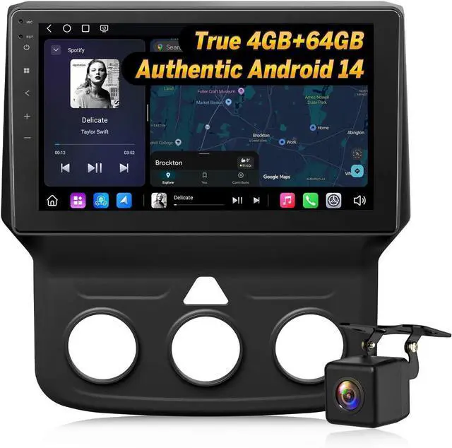 Main image of 4+64GB Car Stereo Navigation for Dodge RAM 1500/2500/3500 2013-2018(Manual AC) 9" IPS HDTouchscreen,Wireless CarPlay&Android Auto,Built-in Mic,Support Steering Control,Plug & Play DGRMX7A