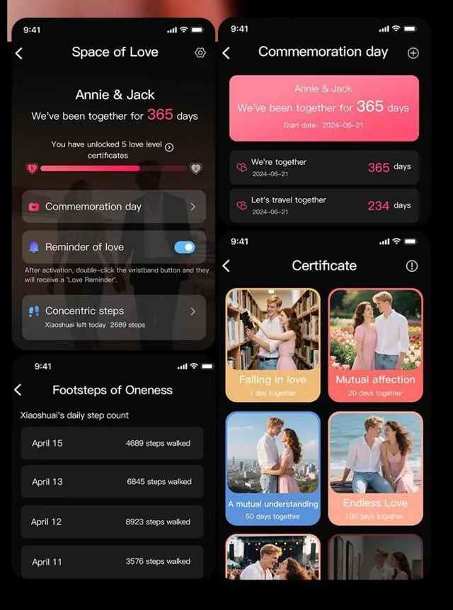 Alt view image 3 of 4 - Ceramic Smart Ring, Sleep & Stress Tracker for Women Men,Pink, Size 6