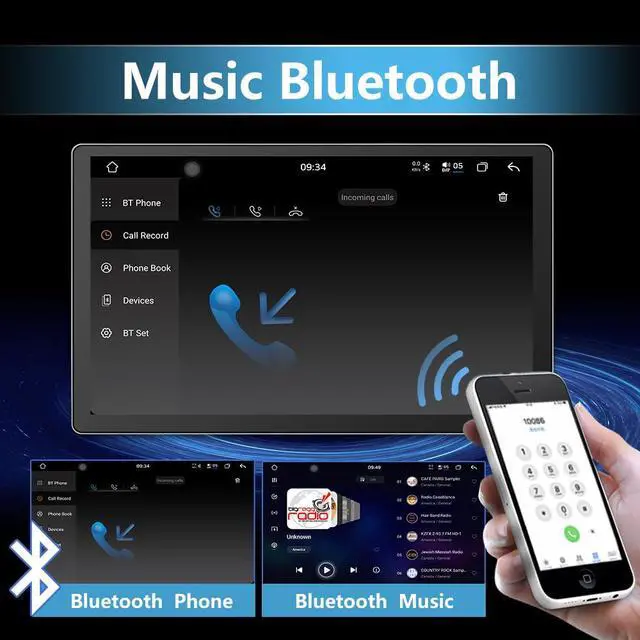 Alt view image 4 of 4 - 6GB 128GM Car Radio Stereo for Jeep Wrangler JK 2007-2018 Dodge Ram 2009-2012 with Wireless CarPlay Android Auto 11.5 Inch QLED Screen