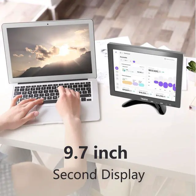 Alt view image 3 of 4 - 9.7 Inch Small Monitor 1024x768 Portable Monitor 4:3 Screen Display with HDMI VGA AV BNC USB Port, 60Hz, VESA, Built-in Speaker, Remote Control for PC Computer Laptop RasPi