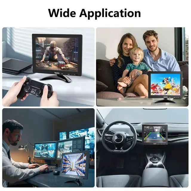 Alt view image 4 of 4 - 9.7 Inch Small Monitor 1024x768 Portable Monitor 4:3 Screen Display with HDMI VGA AV BNC USB Port, 60Hz, VESA, Built-in Speaker, Remote Control for PC Computer Laptop RasPi