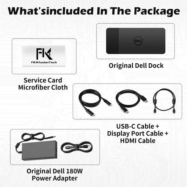 Alt view image 3 of 4 - WD19S Dell Docking Station, Performance Dock WD19S, 180W Power Adapter + 130W Power Delivery, Support Dual/Triple Monitor & 4K Displays, with Fkafusion Tech HDMI and DP Cable, New